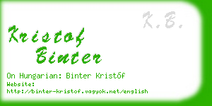 kristof binter business card