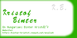 kristof binter business card